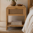 Avalon Bedside Table in Light Tobacco-Dovetailed &amp; Doublestitched