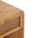 Avalon Bedside Table in Light Tobacco-Dovetailed &amp; Doublestitched