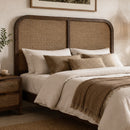 Avalon Rattan Bedhead in Honey Brown-Dovetailed &amp; Doublestitched