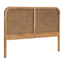 Avalon Rattan Bedhead in Light Tobacco-Dovetailed &amp; Doublestitched