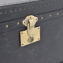 Aviator Vintage Black Leather Trunk Coffee Table-Dovetailed &amp; Doublestitched