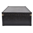 Aviator Vintage Black Leather Trunk Coffee Table-Dovetailed &amp; Doublestitched