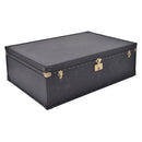 Aviator Vintage Black Leather Trunk Coffee Table-Dovetailed &amp; Doublestitched
