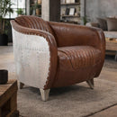 Aviator Vintage Leather Armchair-Dovetailed &amp; Doublestitched