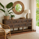 Avoca 9 Drawer Sideboard in Honey Brown-Dovetailed &amp; Doublestitched