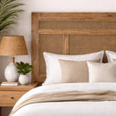 Avoca Birdeye Bedhead in Light Tobacco-Dovetailed &amp; Doublestitched