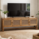 Avoca Birdeye Entertainment Unit in Light Tobacco-Dovetailed &amp; Doublestitched