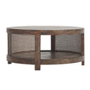 Avoca Birdeye Rattan Round Coffee Table in Honey Brown-Dovetailed &amp; Doublestitched