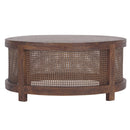 Avoca Birdeye Rattan Round Coffee Table in Honey Brown-Dovetailed &amp; Doublestitched