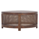 Avoca Birdeye Rattan Round Coffee Table in Honey Brown-Dovetailed &amp; Doublestitched