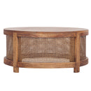 Avoca Birdeye Rattan Round Coffee Table in Light Tobacco-Dovetailed &amp; Doublestitched