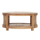 Avoca Birdeye Rattan Round Coffee Table in Light Tobacco-Dovetailed &amp; Doublestitched