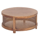 Avoca Birdeye Rattan Round Coffee Table in Light Tobacco-Dovetailed &amp; Doublestitched