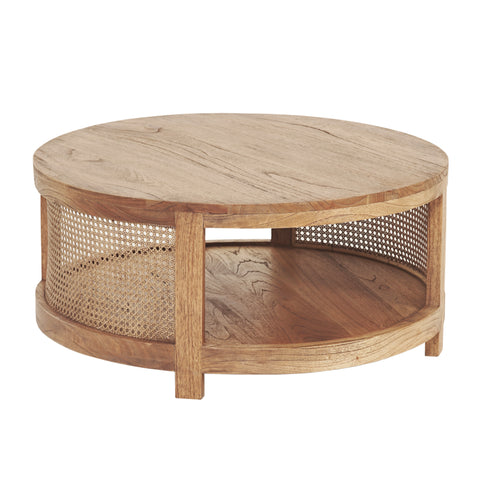 Avoca Birdeye Rattan Round Coffee Table in Light Tobacco