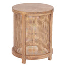 Avoca Birdeye Rattan Side Table in Light Tobacco-Dovetailed &amp; Doublestitched