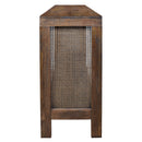 Avoca Console with Rattan Sides in Honey Brown-Dovetailed &amp; Doublestitched