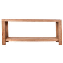 Avoca Console with Rattan Sides in Light Tobacco-Dovetailed &amp; Doublestitched