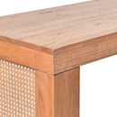 Avoca Console with Rattan Sides in Light Tobacco-Dovetailed &amp; Doublestitched
