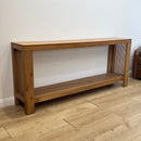 Avoca Console with Rattan Sides in Light Tobacco-Dovetailed &amp; Doublestitched
