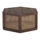 Avoca Hexagon Rattan Coffee Table in Honey Brown-Dovetailed &amp; Doublestitched