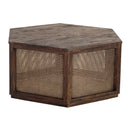 Avoca Hexagon Rattan Coffee Table in Honey Brown-Dovetailed &amp; Doublestitched