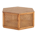 Avoca Hexagon Rattan Coffee Table in Light Tobacco-Dovetailed &amp; Doublestitched