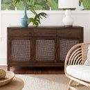 Avoca Honey Brown Rattan Buffet-Dovetailed &amp; Doublestitched