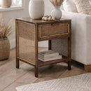 Avoca Honey Brown Rattan Side Table-Dovetailed &amp; Doublestitched