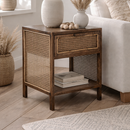 Avoca Honey Brown Rattan Side Table-Dovetailed &amp; Doublestitched