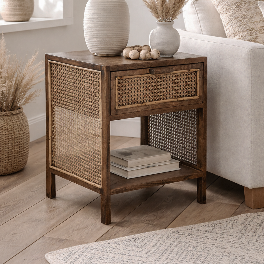 RATTAN SIDE TABLE / momonatural Moa Rattan Side Table | Side