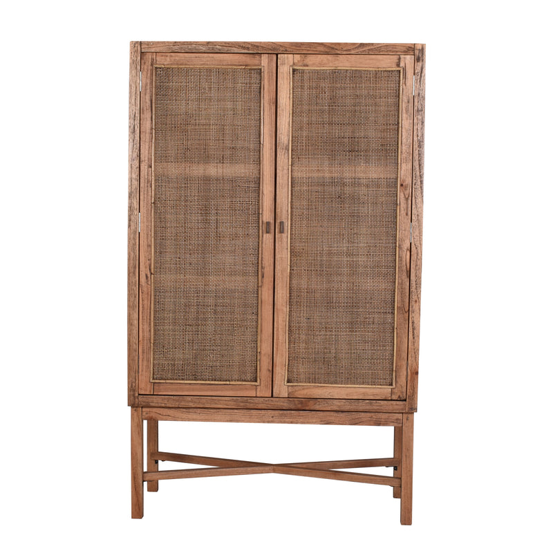 Avoca Light Tobacco Rattan Cabinet-Dovetailed &amp; Doublestitched