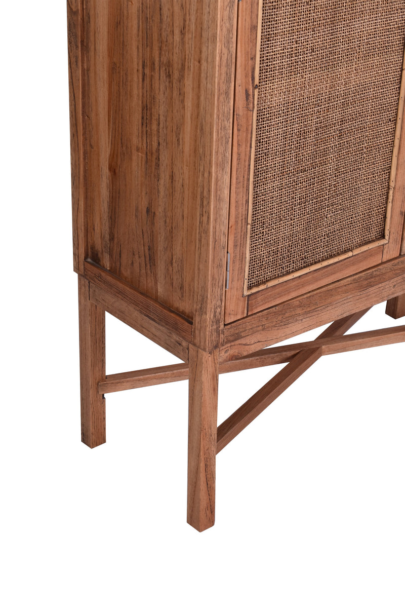 Avoca Light Tobacco Rattan Cabinet-Dovetailed &amp; Doublestitched