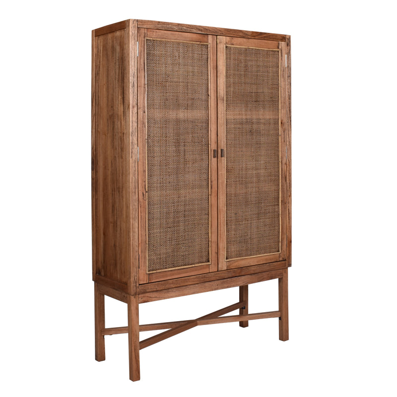 Avoca Light Tobacco Rattan Cabinet-Dovetailed &amp; Doublestitched