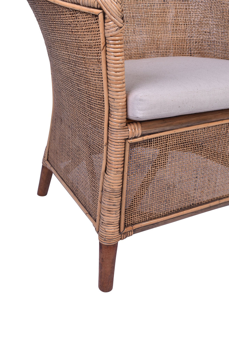 Avoca Rattan Armchair-Dovetailed &amp; Doublestitched