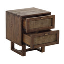 Avoca Rattan Bedside Table in Honey Brown-Dovetailed &amp; Doublestitched