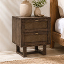 Avoca Rattan Bedside Table in Honey Brown-Dovetailed &amp; Doublestitched