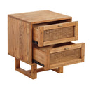 Avoca Rattan Bedside Table in Light Tobacco-Dovetailed &amp; Doublestitched