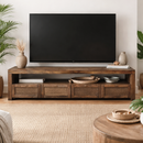 Avoca Rattan Entertainment Unit in Honey Brown-Dovetailed &amp; Doublestitched