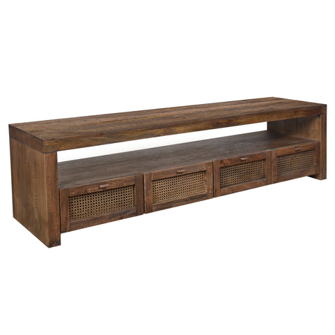 Avoca Rattan Entertainment Unit in Honey Brown