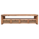 Avoca Rattan Entertainment Unit in Light Tobacco-Dovetailed &amp; Doublestitched