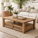 Avoca Rectangle Coffee Table in Light Tobacco-Dovetailed &amp; Doublestitched