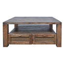 Avoca Square Coffee Table in Honey Brown-Dovetailed &amp; Doublestitched