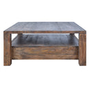 Avoca Square Coffee Table in Honey Brown-Dovetailed &amp; Doublestitched