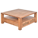 Avoca Square Coffee Table in Light Tobacco-Dovetailed &amp; Doublestitched