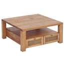 Avoca Square Coffee Table in Light Tobacco-Dovetailed &amp; Doublestitched