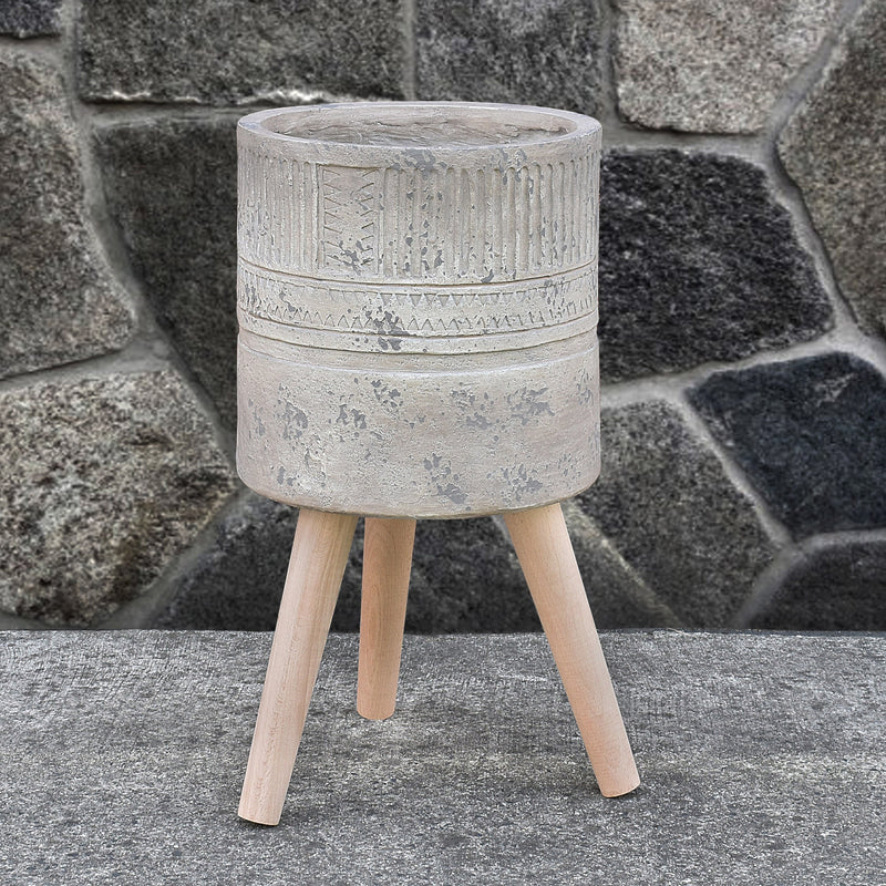 Aztec Pot With Wooden Legs 54cm-Dovetailed &amp; Doublestitched