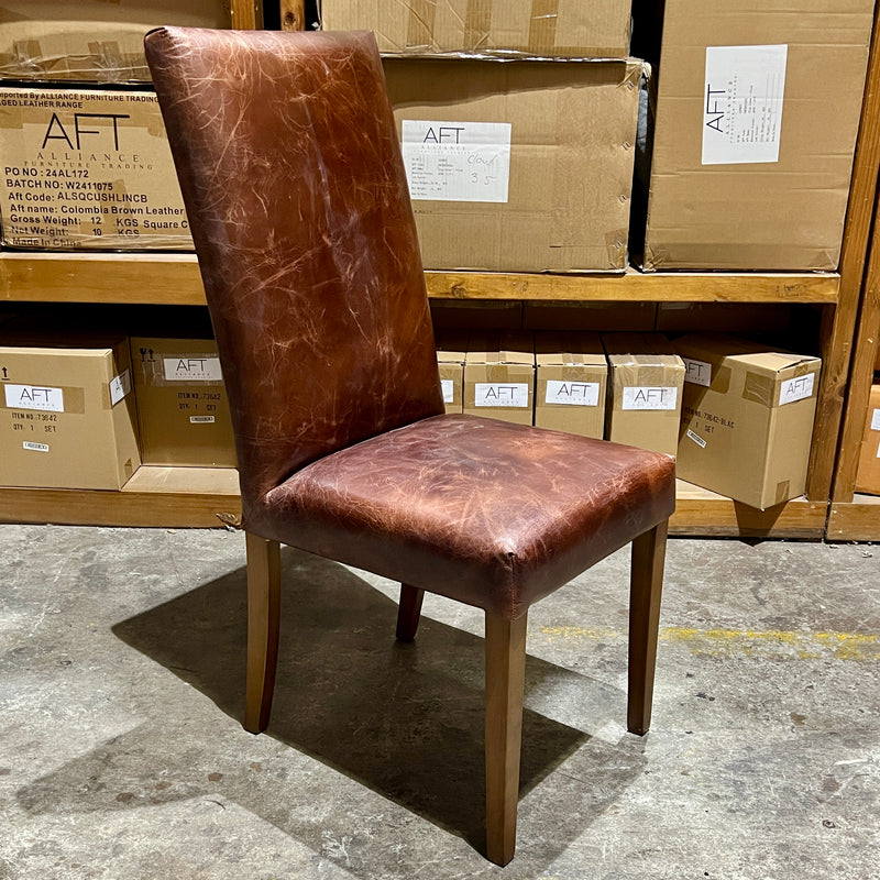 Alfred Leather Dining Chair in Maron Set of 4