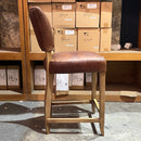 Cartier Leather Counter Stool in Briarsmoke