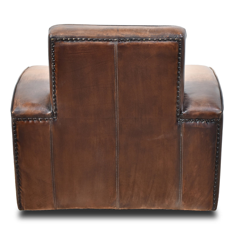 Stapleton Antique Leather Swivel Chair