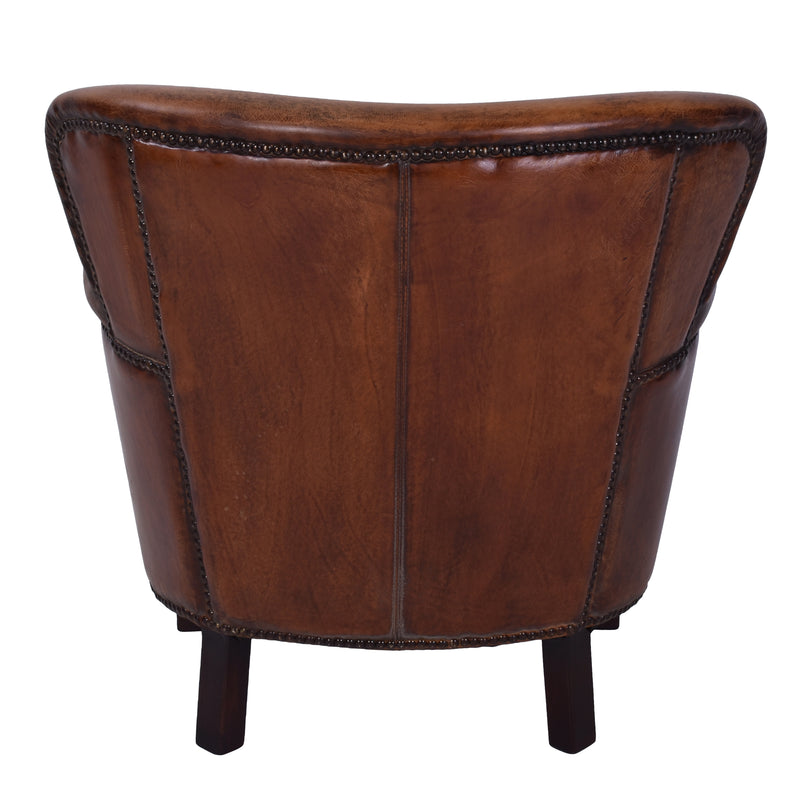 Clarence Professor Antique Leather Armchair